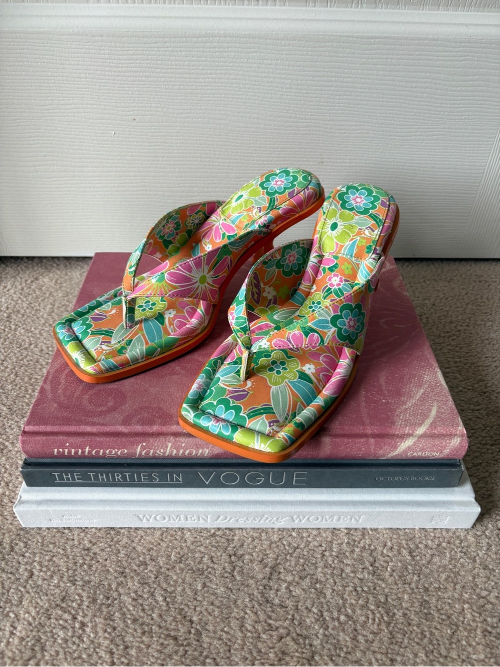 Circus Floral Multicolor Square-Toe Heeled Sandals